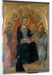 Enthroned Madonna and Child with four angels, two saints and a benefactor, c.1400 by Paolo di Giovanni Fei