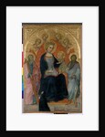 Enthroned Madonna and Child with four angels, two saints and a benefactor, c.1400 by Paolo di Giovanni Fei