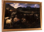 Shepherdess with herd by Philipp Peter called Rosa da Tivoli Roos