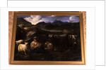 Shepherdess with herd by Philipp Peter called Rosa da Tivoli Roos