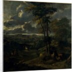 Rider in a Landscape with a Town by School German