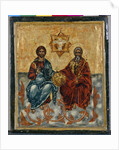 Icon from Crete depicting the Holy Trinity by Greek School