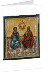 Icon from Crete depicting the Holy Trinity by Greek School