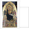 Enthroned Madonna with Child, Saints Anthony and Julian and four angels by Niccolo di Pietro Gerini
