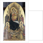 Enthroned Madonna with Child, Saints Anthony and Julian and four angels by Niccolo di Pietro Gerini