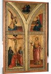 Altar wing depicting the Crucifixion, St. Dorothy and other saints, c.1420 by Di Mariotto Nardo