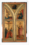 Altar wing depicting the Crucifixion, St. Dorothy and other saints, c.1420 by Di Mariotto Nardo