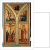 Altar wing depicting the Crucifixion, St. Dorothy and other saints, c.1420 by Di Mariotto Nardo
