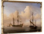 Seascape by Willem van de the Younger Velde