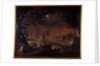 Burning town by the sea by Joos or Josse de The Younger Momper