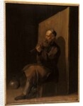 Old flute player by Netherlandish School