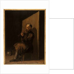 Old flute player by Netherlandish School