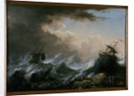 Sea storm and shipwreck by Christian Wilhelm Ernst Dietrich