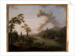 River landscape by Christian Georg the Elder Schuetz
