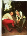Two Peasants Binding Faggots by Pieter the Younger Brueghel