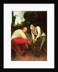 Two Peasants Binding Faggots by Pieter the Younger Brueghel