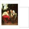 Two Peasants Binding Faggots by Pieter the Younger Brueghel