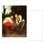 Two Peasants Binding Faggots by Pieter the Younger Brueghel
