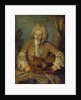 Man Playing a Hurdy-Gurdy by Jean Antoine Watteau