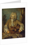 Man Playing a Hurdy-Gurdy by Jean Antoine Watteau
