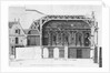 South-north cross-section of the Grand Salon and the Salle de Diane of the Chateau de Versailles by French School