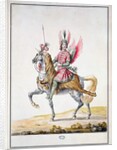 Horseman with wings by Jean I (1640-1711) Berain