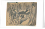 Maynard Keynes, Lytton Strachey and Others, c.1916 by Dora Carrington