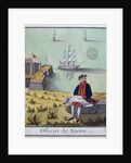 Ms 2848 The Marine Officer, from a series of French military costumes, 1768 by French School