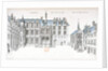 View of the courtyard and chapel at Chantilly by French School