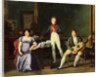A Musician and his Family, possibly Fernando Sor by French School