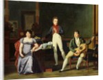 A Musician and his Family, possibly Fernando Sor by French School