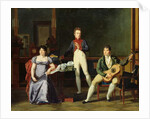 A Musician and his Family, possibly Fernando Sor by French School