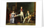 A Musician and his Family, possibly Fernando Sor by French School