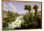 View from the Ile de Sora above the Waterfalls of the Chateau, c.1822 by Alexandre Hyacinthe Dunouy