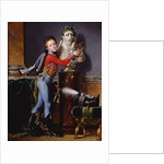 Portrait of Edouard Cesar de Laborde bedecking his father's bust with flowers, 1817 by Alexandre-Jean Dubois Drahonet