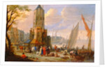 Figures and Boats in a Dutch Port by Pieter Bouts