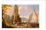 Figures and Boats in a Dutch Port by Pieter Bouts