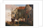 Riders and Horses at the Door of an Inn by Pieter Wouwermans or Wouwerman