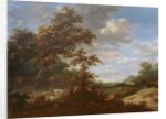 A Wooded Landscape with Cattle by Jacob Salomonsz. Ruysdael
