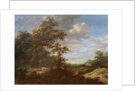 A Wooded Landscape with Cattle by Jacob Salomonsz. Ruysdael