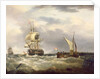 Dutch emigrant ship dropping the pilot and leaving her homeland astern by George Webster