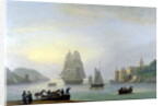 A Brig Entering Dartmouth Harbour, with a Ferry in the Foreground, 1828 by Thomas Luny