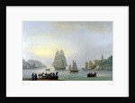 A Brig Entering Dartmouth Harbour, with a Ferry in the Foreground, 1828 by Thomas Luny