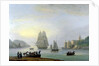 A Brig Entering Dartmouth Harbour, with a Ferry in the Foreground, 1828 by Thomas Luny