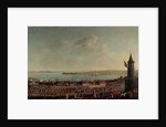 View of Constantinople with a procession of janissaries passing the Galata Tower by Jean Baptiste Vanmour