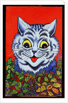 Cat in Holly by Louis Wain