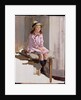 Portrait of a young girl in a pink dress and a straw hat by Harry Watson