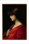 Study of a Woman in Red, early 1890s by Jean-Jacques Henner