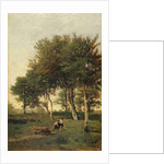 Landscape with Two Boys Carrying Firewood, 1894 by Henri-Joseph Harpignies