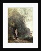 A Peasant Woman Grazing a Cow at the Edge of a Forest, c.1865-70 by Jean Baptiste Camille Corot